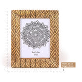 Handcarved Wooden Leaf Pattern Photo Frame-Wall Mount and Tabletop