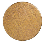 Round Wooden Bedside Table in Gold Floral Pattern for Living Room and Bedroom