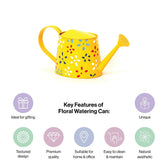 Traditional Watering Can in Floral Print Yellow (Large)