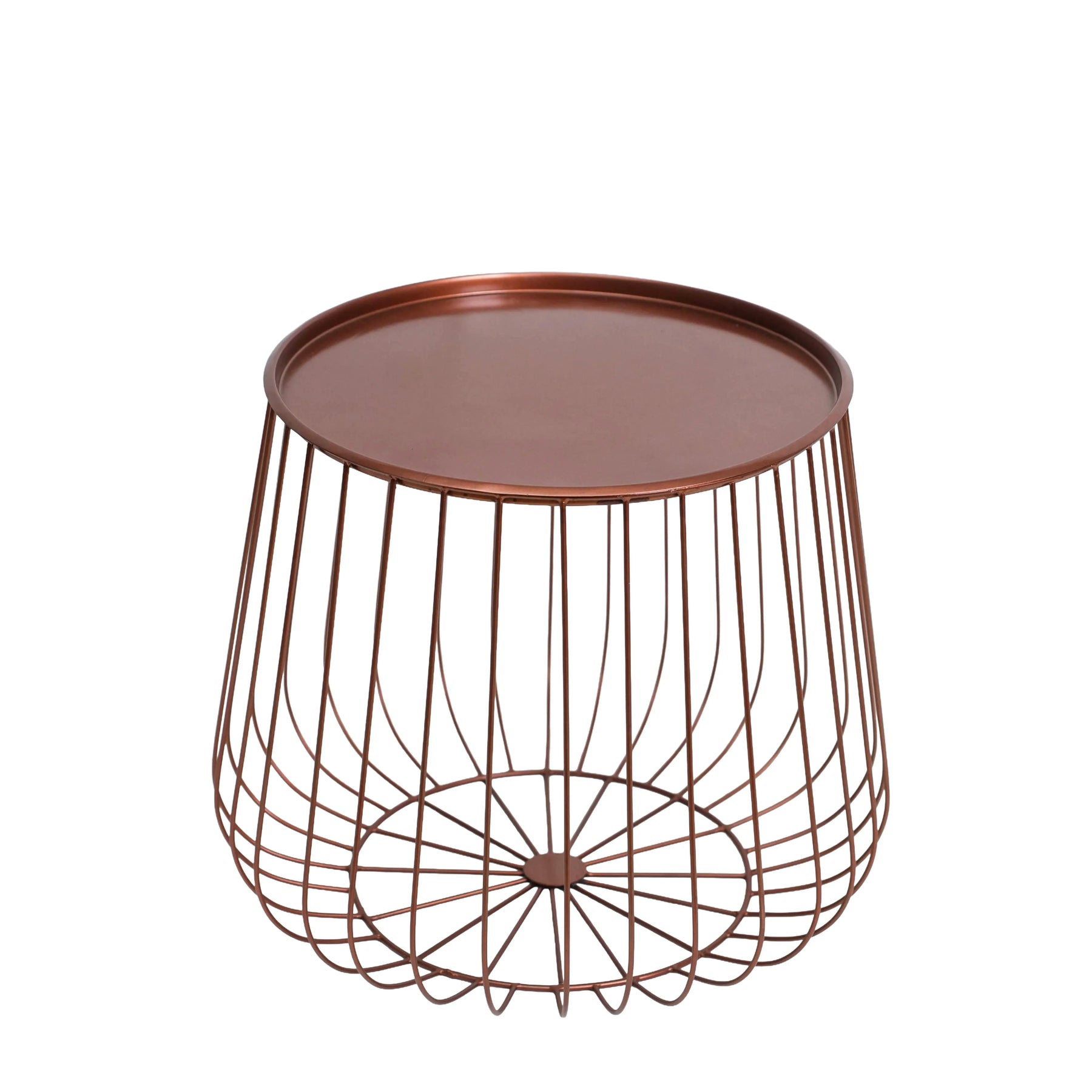 Copper Round Wire Side Table