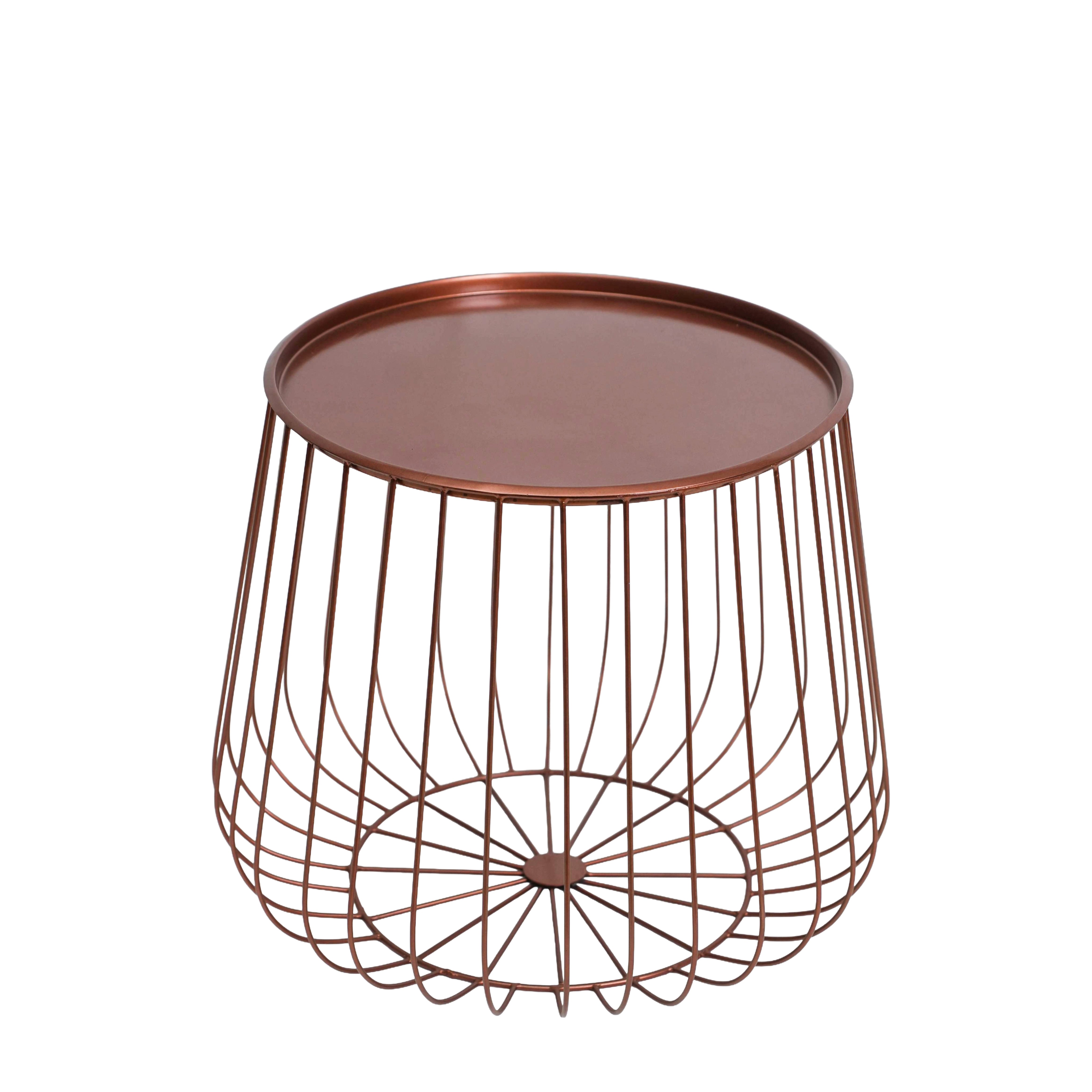Copper Round Wire Side Table