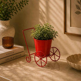 Cart Design Table Top Planter Stand in Red