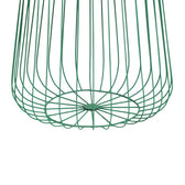Metal Round Wire Side Table with Storage in Green for Living Room