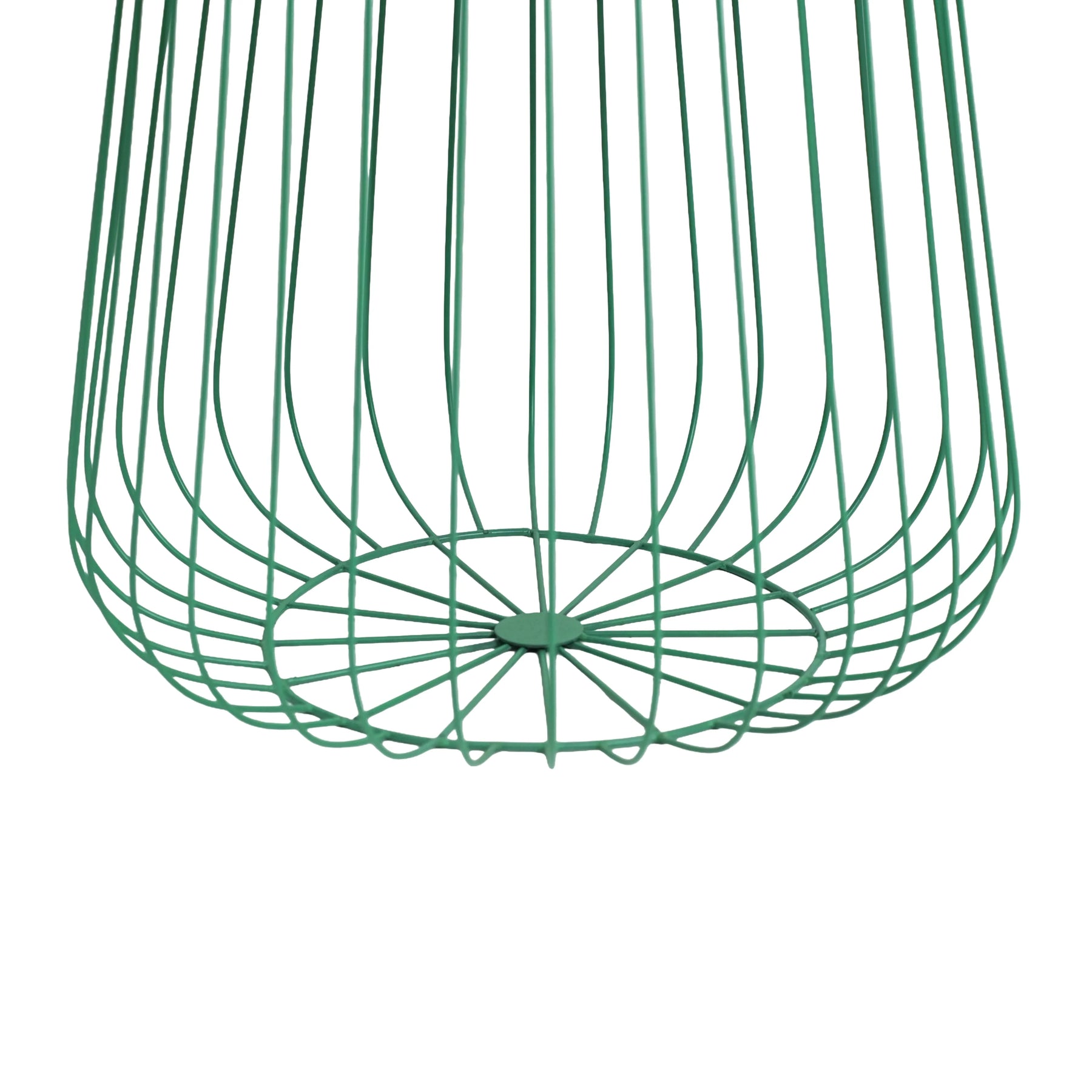 Metal Round Wire Side Table with Storage in Green for Living Room