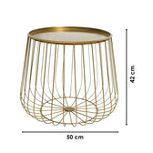 Golden Round Wire Side Table
