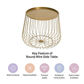 Golden Round Wire Side Table