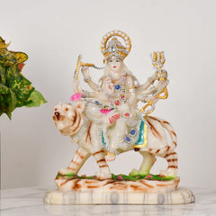 Jerkin Decorated Durga Maa Resin Statue Murti for Home Decor