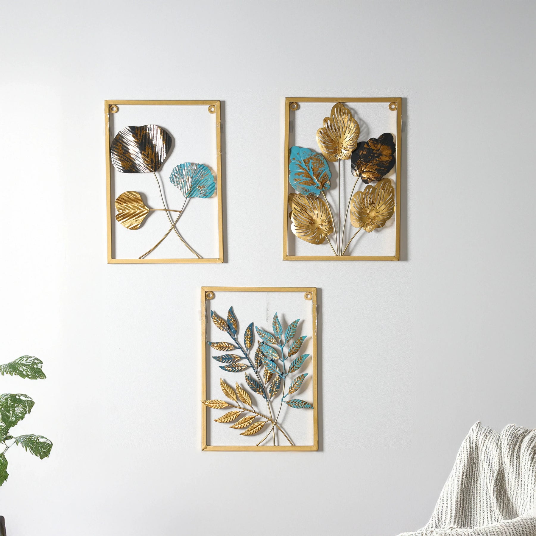 Leaf Wall Decor Metal Wall Art-Set of 3