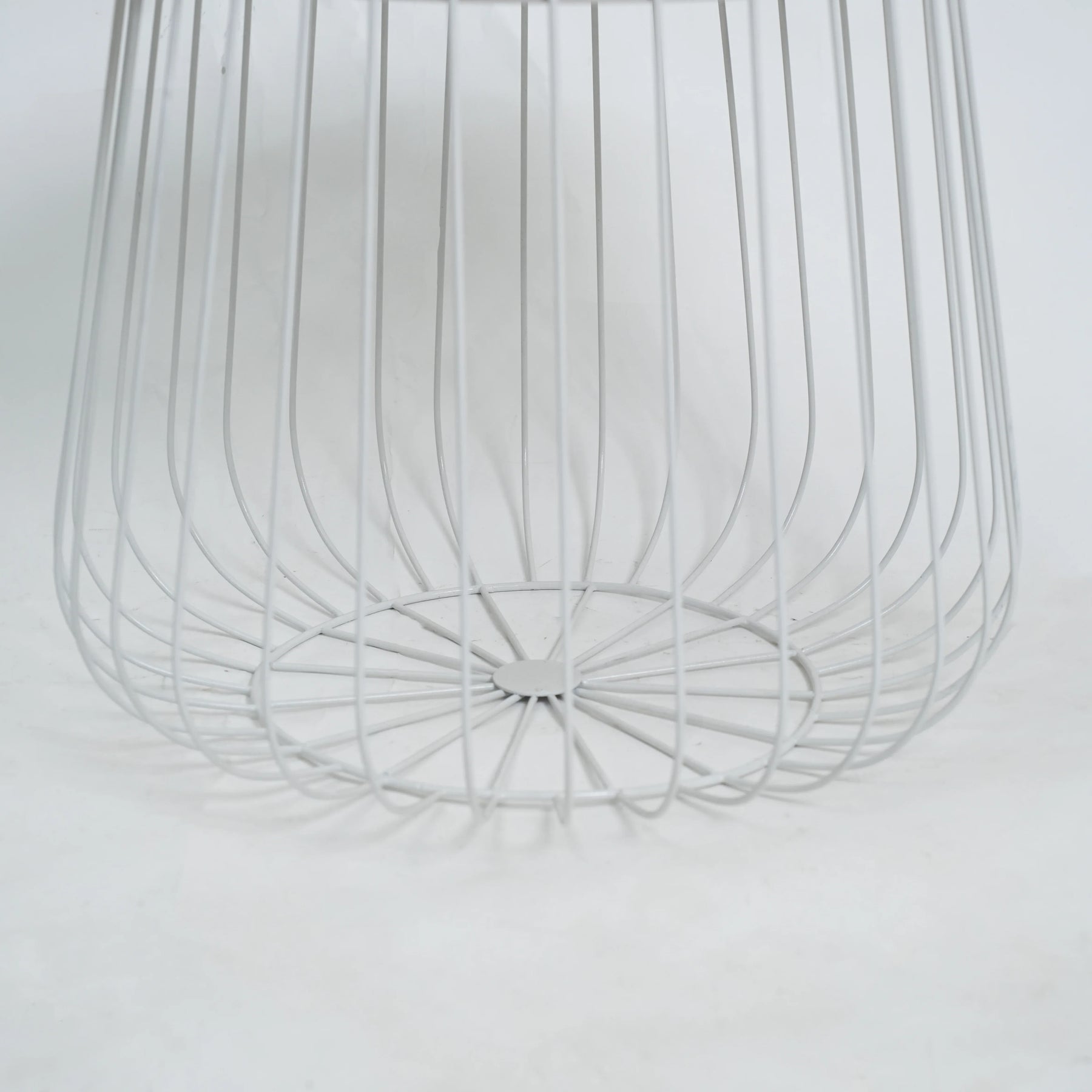 White Round Wire Side Table